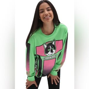 Vans X Sarah Andelman Soko Linski T-shirt Sz M 💚🩷🐱 Never worn